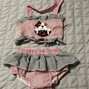 GA bulldog two piece bathing suit